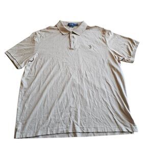 Polo Ralph Lauren mens Sz XL classic fit tan logo polo shirt